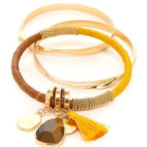 Gold Tone Set of 3 Bangles w/ Tassels